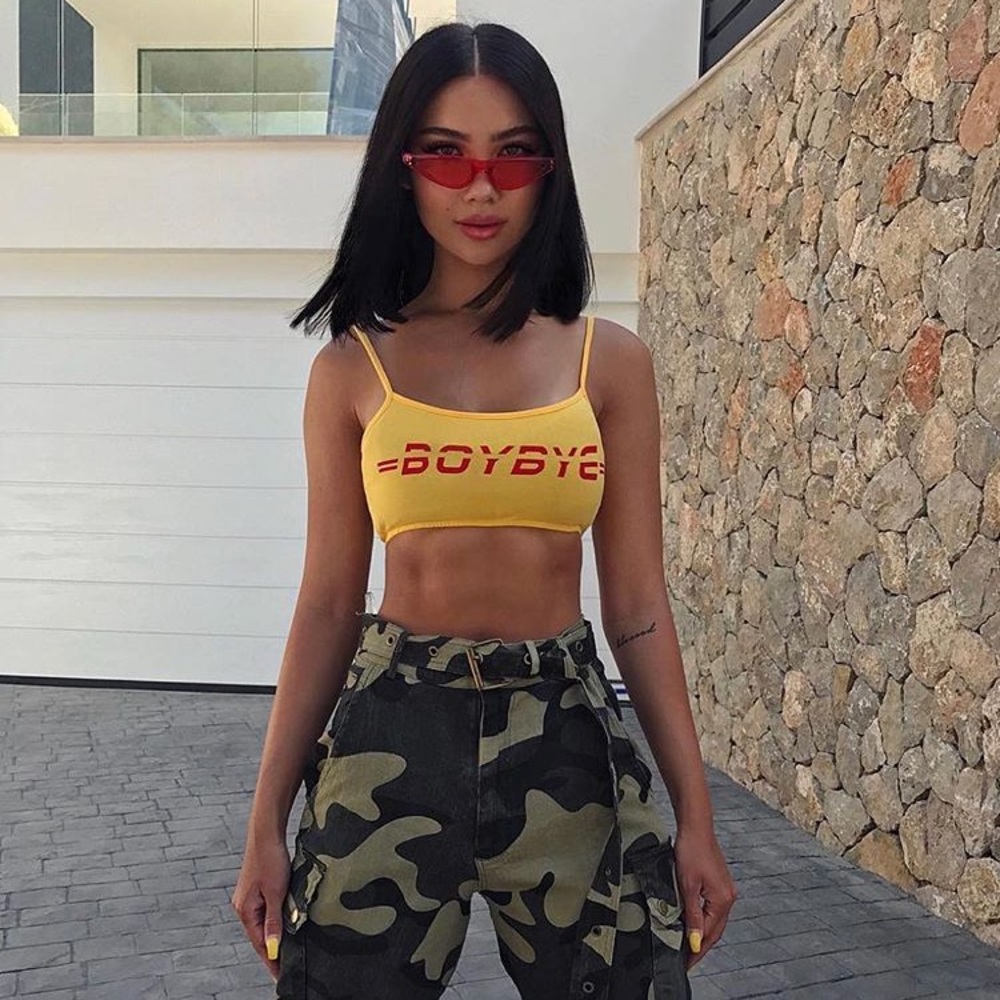 ⭐️LAST1!”Boy Bye” Racer crop top 💛🥊 - Picture 2 of 8